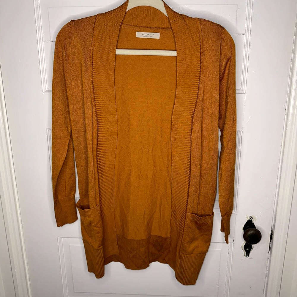 Women’s Burnt Orange Cardigan with Pockets